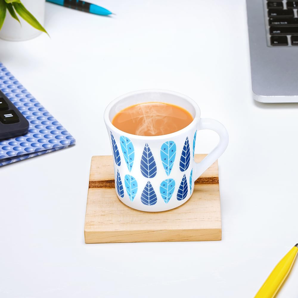 Larah by Borosil Crysta Series Fable Opalware Mug | Set of 6 Tea/coffee Mugs | 160 Ml Each