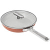 Ember Cookware Arcilla Ceramic Non-stick Egg Pan 20cm | Glass Lid | Stainless Steel Handle | Terracotta