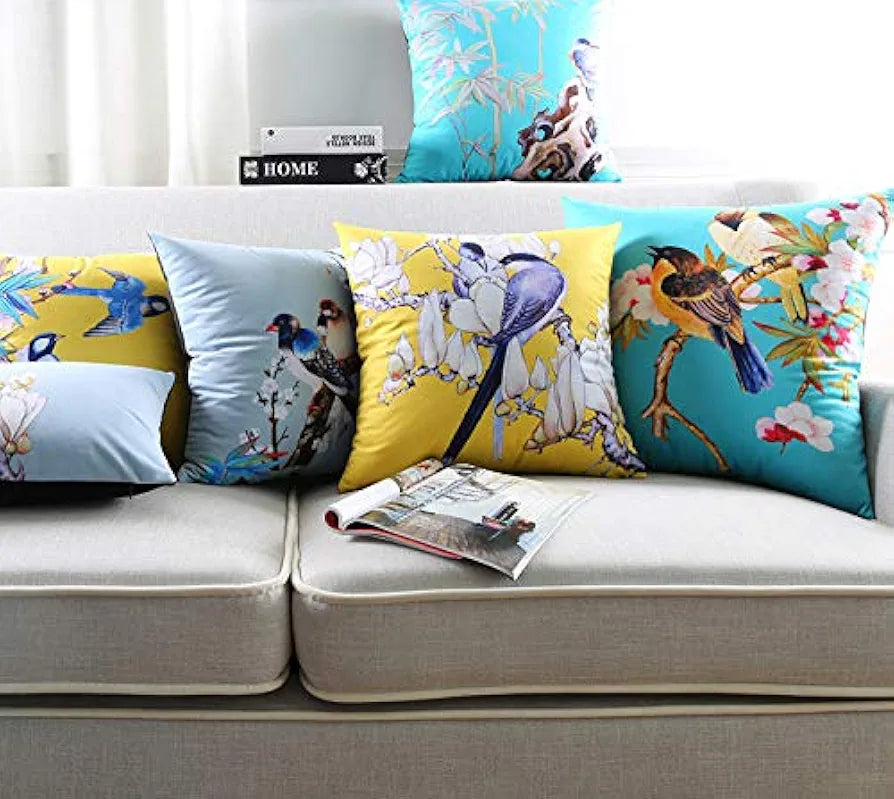 Aerohaven Abstract Set of 5 Designer Decorative Throw Pillow/Cushion Covers - Multi Color