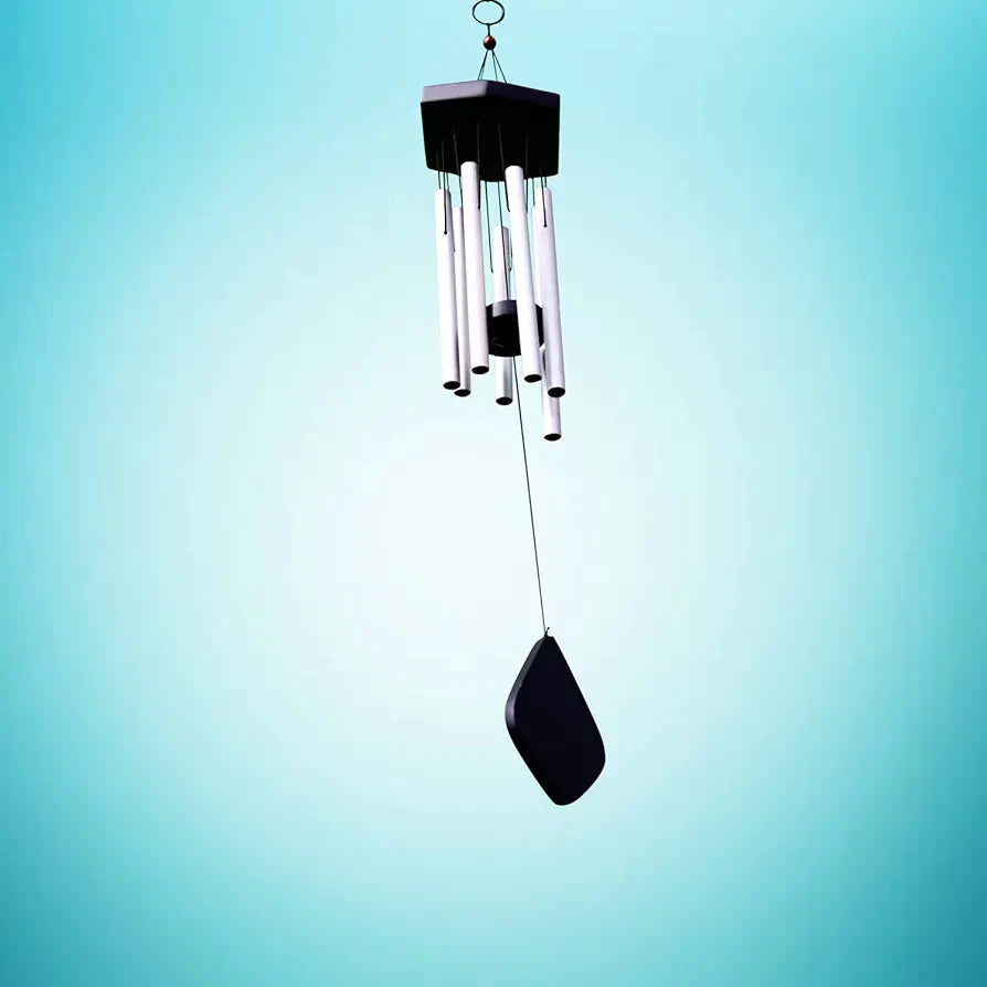 Lilone 7 Pipe Silver Wind Chimes 60 cm Long