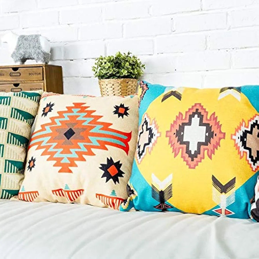 Aerohaven Abstract Set of 5 Traditional Rajasthani Print Cushion Covers Decorative Cotton Covers