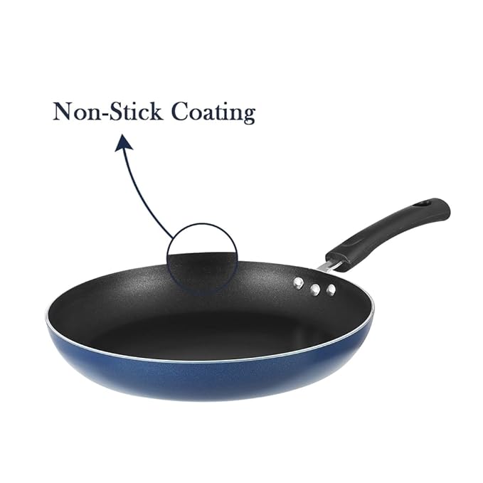Vinod Zest Aluminium Non Stick Frypan - 24 cm | Skillet Pan | 3 Layer Ceramic Coating | 3 mm Thick