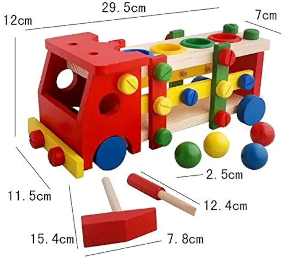 Trinkets & More - 2 in 1 DIY Screw Car Vehicle Hammer Ball | Reassembly Multifunction Building Blocks | Knock Tinker Toy  | Educational Toy Kids 3+Years