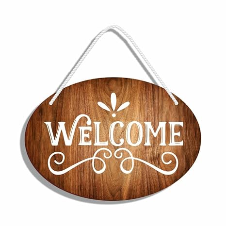 Blue Finch Wooden Welcome Wall or Door Hanging Decor For Home Decor Office Decor Shop Decor