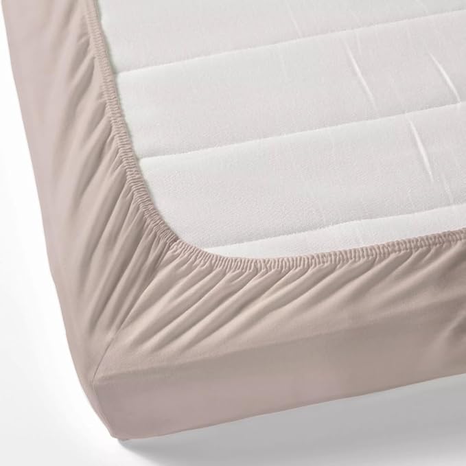 Haus & kinder Cotton Elastic Fitted Bedsheet King Size 2 Pillow Covers (78 X 72 Inches + 13 Deep Pocket) Cameorose, 300 tc