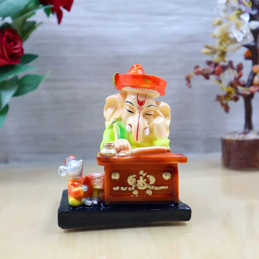 Jaipur Ace Lord Ganesh Ji Reading Ramayan Beautiful Vinayak Ji Munshi Statue