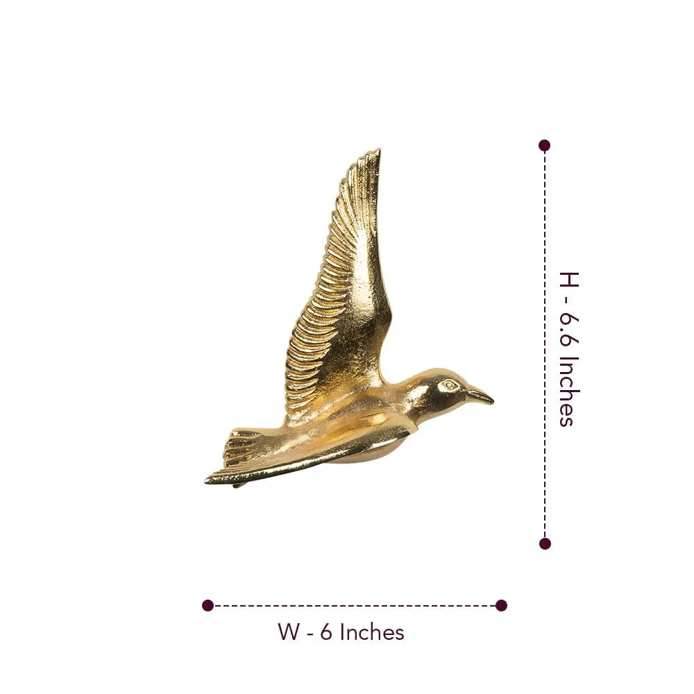 The Artment your Artistic Apartment Minimalist Watch Me Fly Wall Décor Hanging Set of 5 Gold