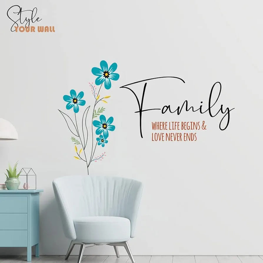 Kotart Colorful Flowers and Quotes Printed PVC Vinyl Stickers