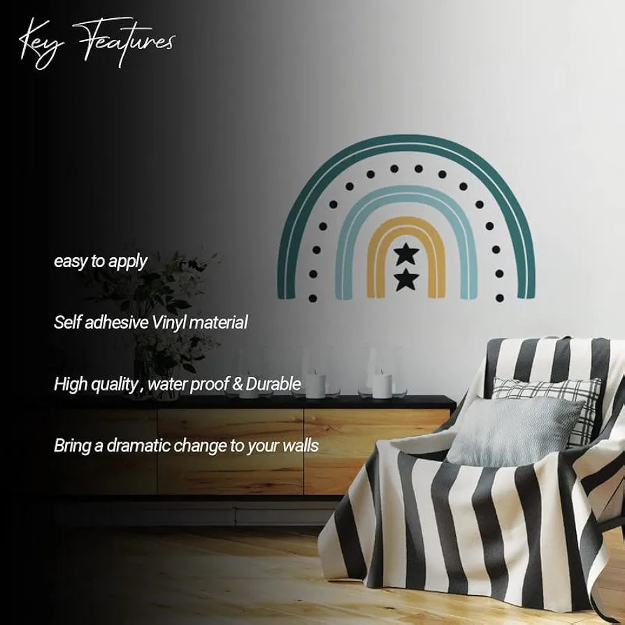 Kotart Rainbow HD Printed PVC Vinyl Wall Decals/Stickers