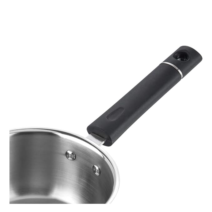 Vinod Tivoli Heavy Guage Stainless Steel Saucepan - 1.1 Litre (14cm) | SAS Bottom | 2 Layer Extra Thick Aluminum Core
