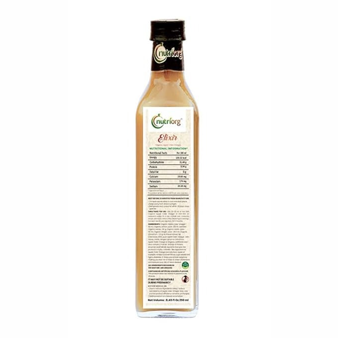 Nutriorg Certified Organic Elixir Apple Cider Vinegar - 250 ml