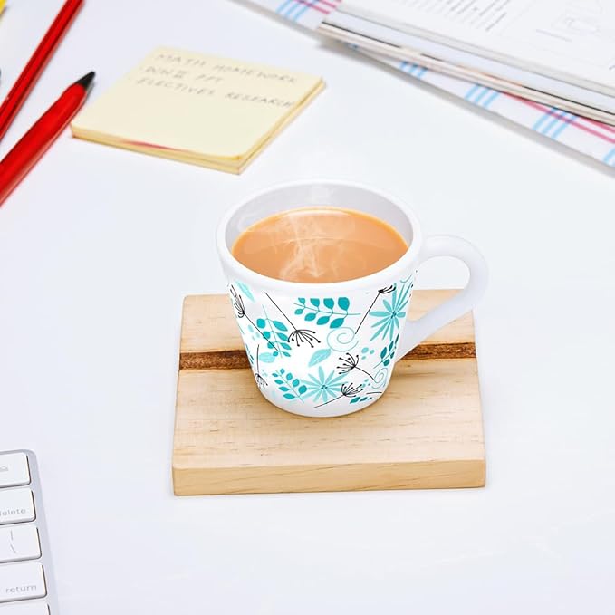 Larah by Borosil Novelty Series Stardust Opalware Mug | Set of 6 Tea/coffee Mugs | 110 Ml Each