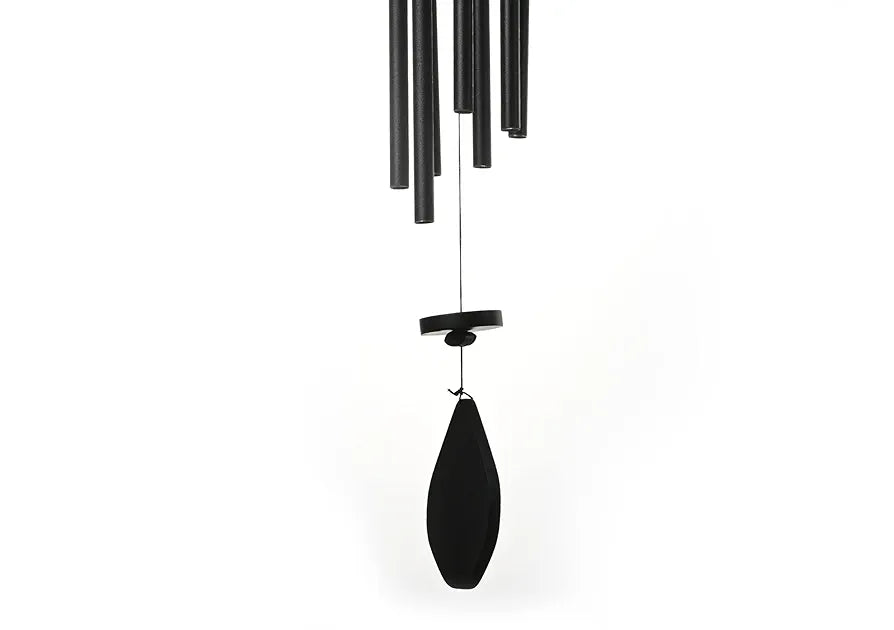 Tej Gifts - Feng Shui Metal Wind Chime 7 Pipes Black Rods