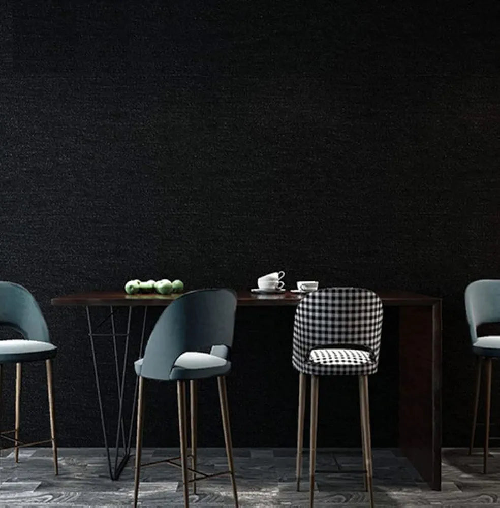 Indian Royals Black Plain Matte Wallpaper for Walls Wall Stickers for Kitchen Black