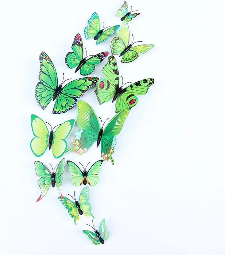 Jaamso Royals Green 3d Magnet Butterfly Stickers -self-adhesive