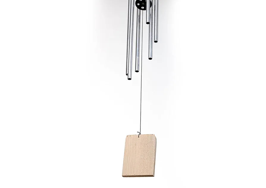 Tej Gifts Feng Shui Long Metal Wind Chime with 6 Silver Pipes