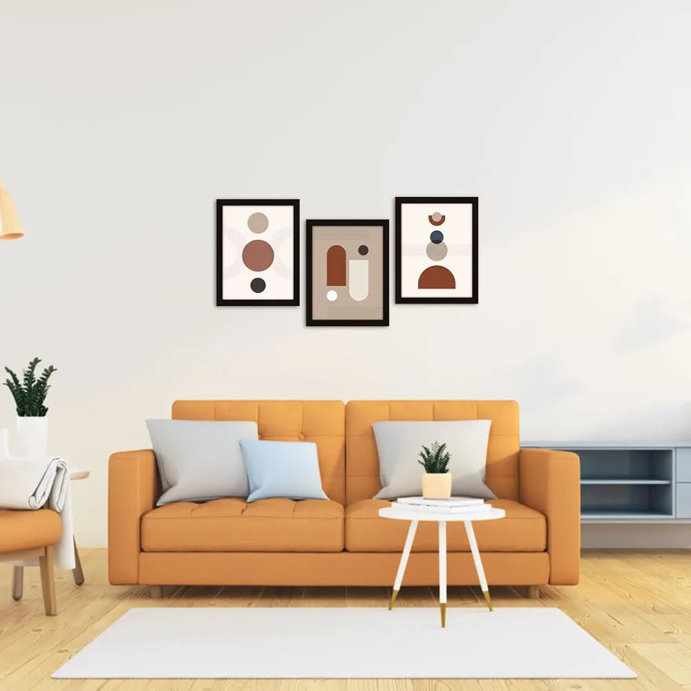 ArtX Paper Circles Boho Wall Painting Multicolor Bohemian Set of 3