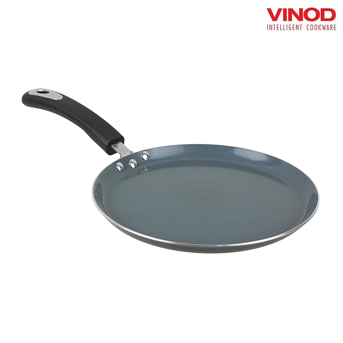 Vinod Zest Ceramica Dosa Tawa - 28 cm | Natural Stick Free Roti Tawa | Stylish Handle | Toxin Free | Induction and Gas Base