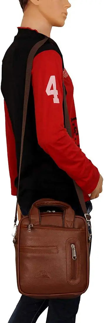 Leather World Sling Bag for Men PU Leather Messenger Cross Body Travel Office One Side Chest Shoulder Bag for Men & Women