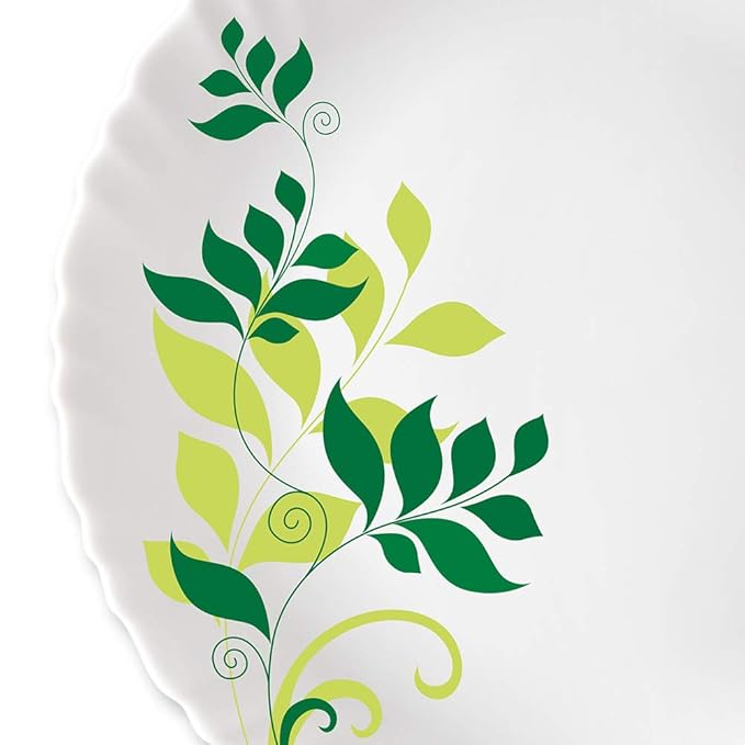 Larah by Borosil Opalware Full Plate | 11 Inch | White | Set of 6