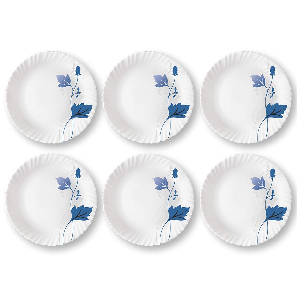 Larah by Borosil Opalware Ageria Full Plate | White | 11 Inch | Set of 6