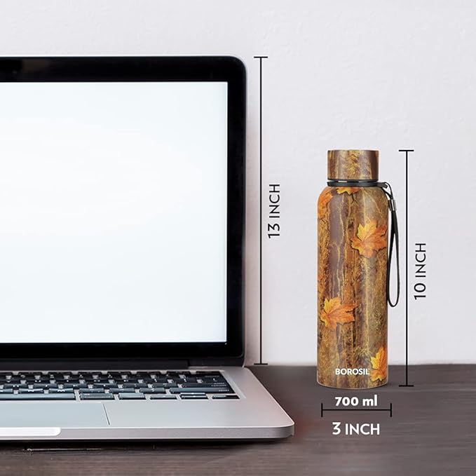 Borosil Hydra Trek Mapple 700 ml Stainless Steel Water Bottle