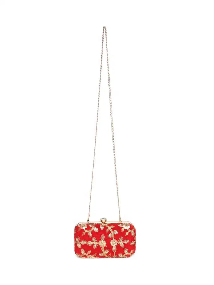 Astrid Handmade Macrame Flap Over Sling Bag For Girls And Women Colour Red
