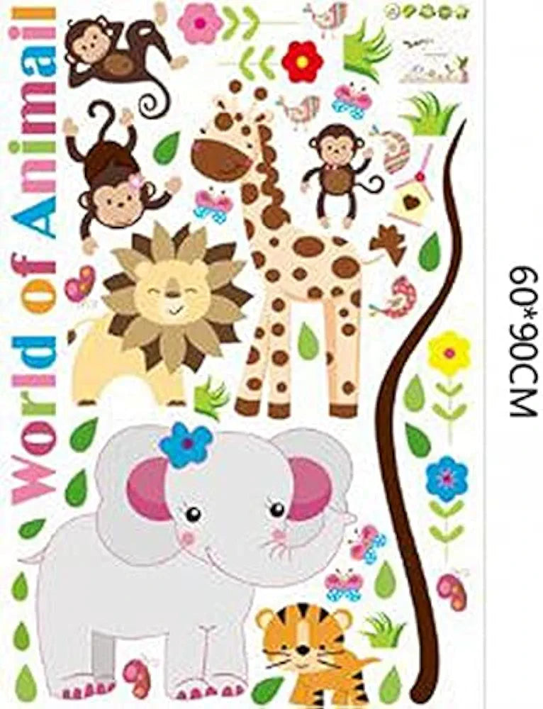 Jaamso Royals Wall Stickers for Kids Room Pvc Vinyl Multicolor -self-adhesive Cartoon Wallsticker