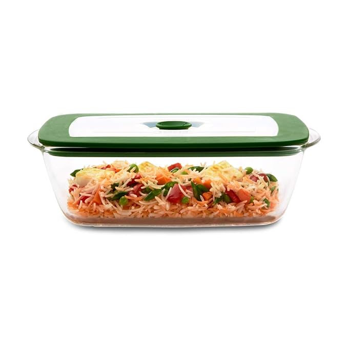 Borosil Glass Dish With Lid | 2600ml | Transparent