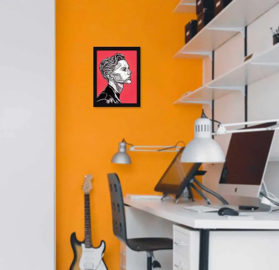 ArtX Paper Line Art Dreamer Boy Abstract Frame Wall Art Painting