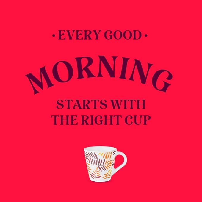 Larah by Borosil Novelty Series Costa Opalware Mug | Set of 6 Pieces| Tea/coffee Mugs | 110 Ml Each