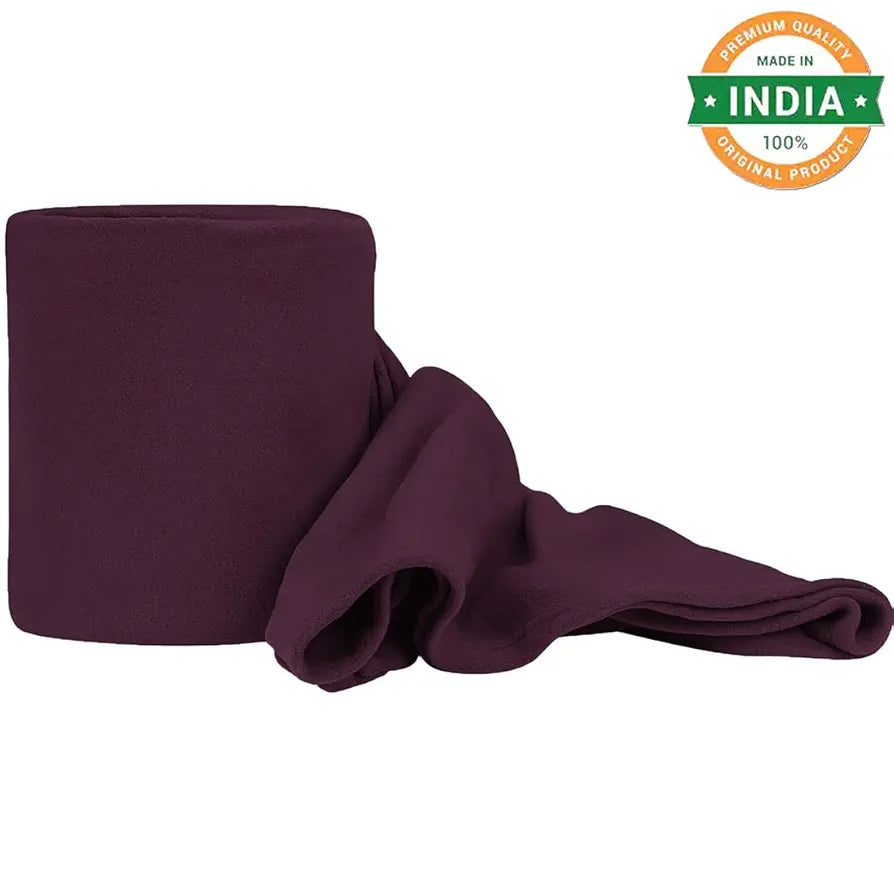 Cloth Fusion Polar Fleece AC Blanket for Winter Single Bed Soft Woolen Blanket Wine Colour