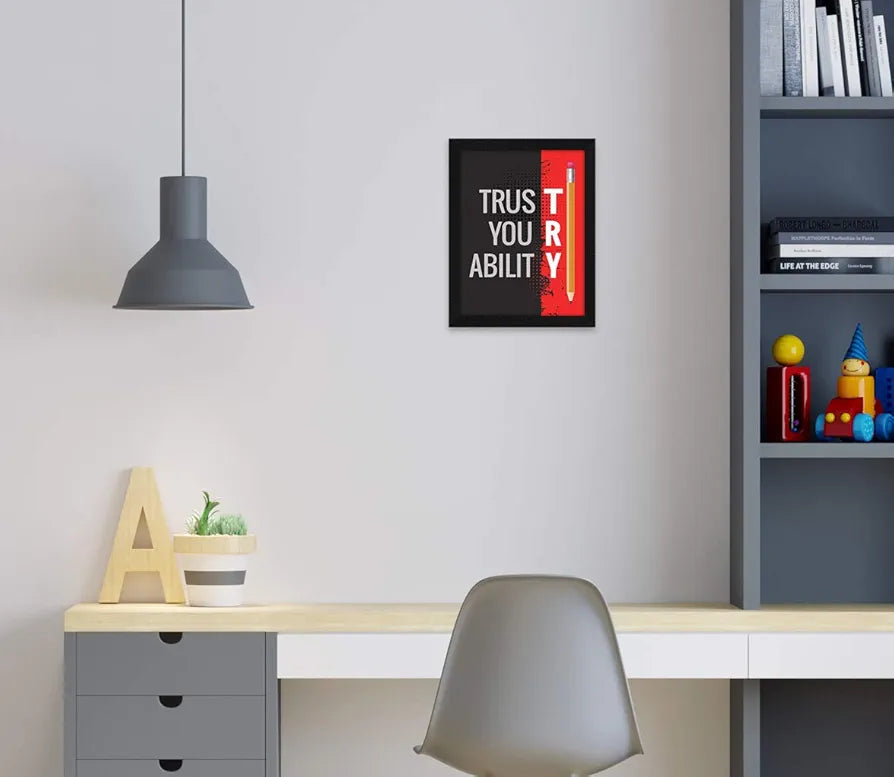 ArtX Paper Inspirational Quote Trust Your Ability Wall Art Painting