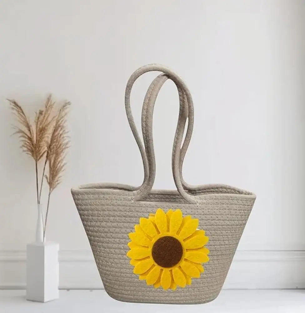 Women's Stylish Straw & Polyester Tote Handbag