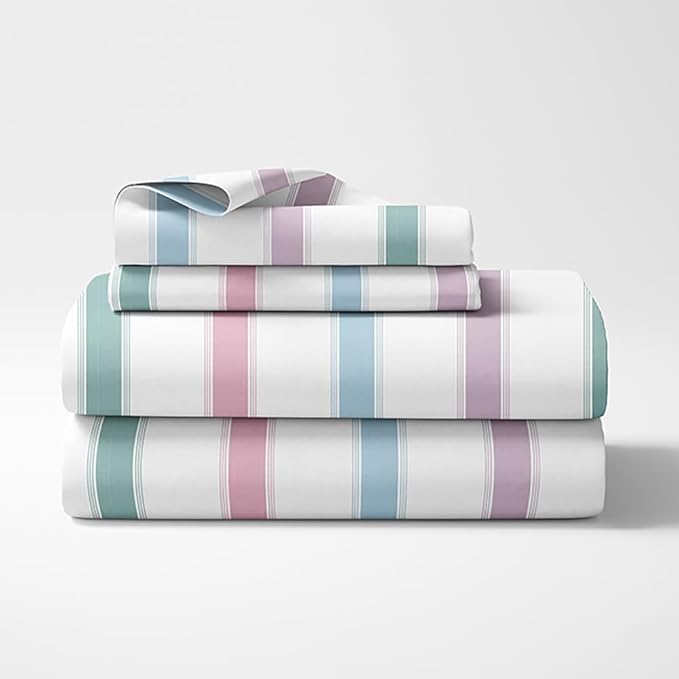 Haus & Kinder Cotton Bed Sheet for King Size Bed (108 x 108 Inches) with 2 Pillow Covers | 186 TC Bedsheet Blue Spectrum