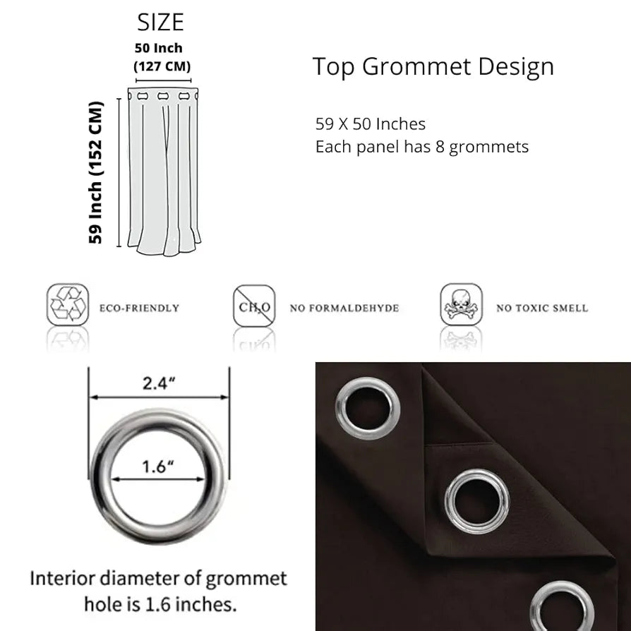 Divine Casa Zigzag Design Window Curtain 5 Feet Colour Brown Lightweight Polyester Panel with Metal Grommets for Home Decor (Pack of 1)