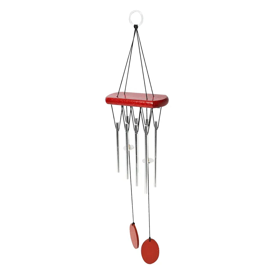 sculpmart Wood Wind Chimes Red 8-Pipe
