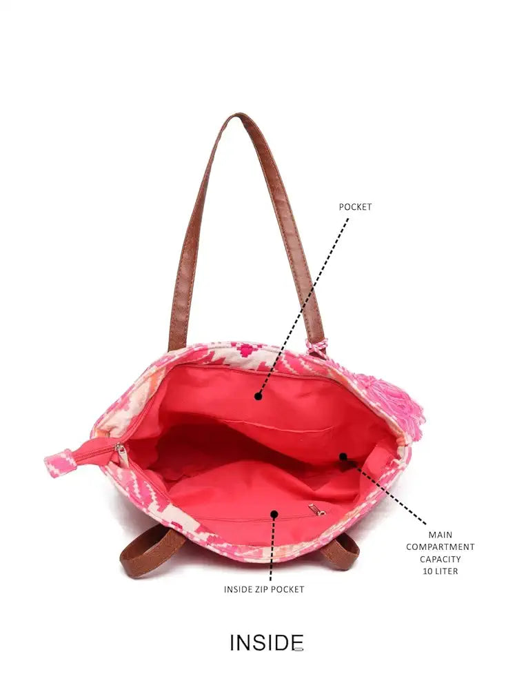 Astrid Handmade Macrame Flap Over Sling Bag For Girls And Women Colour Pink