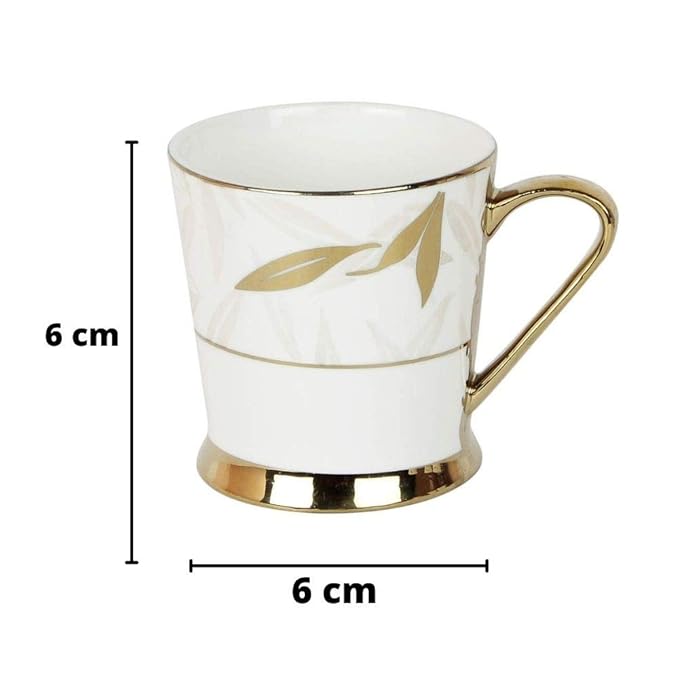 Femora Indian Ceramic Tea Cup Set, 200 ml, Set of 6, Multi-Color - 1300 gms