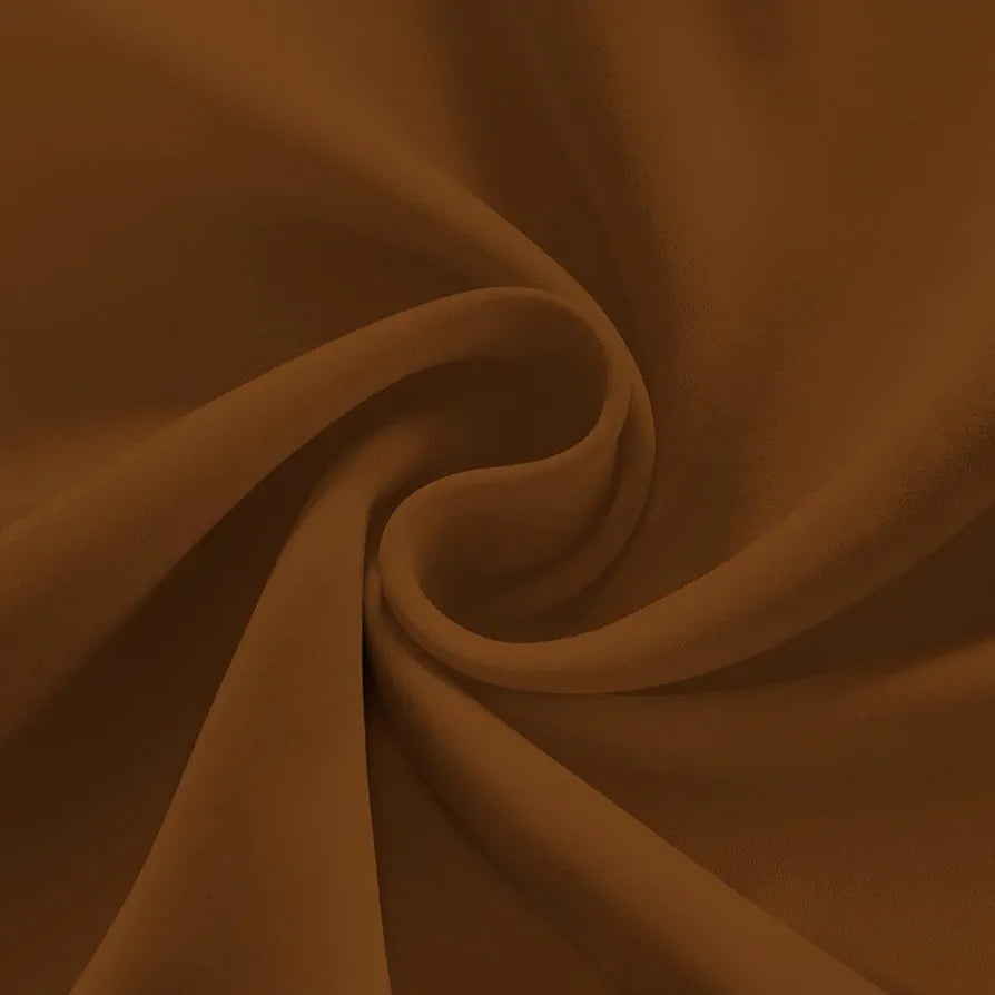 Divine Casa Super Satin Blackout Door Curtains Solid Panels for Complete Light Block Size 7 Feet Colour Deep Brown (Pack of 2)