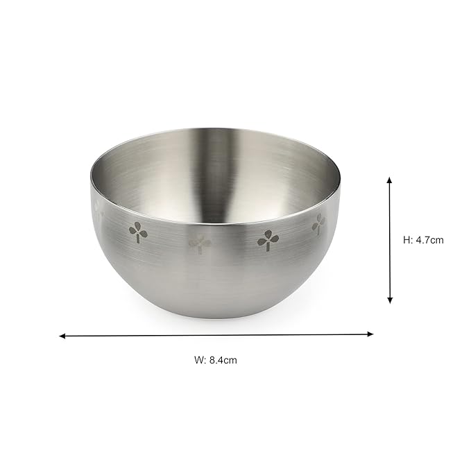 Arttdinox Designer Stainless Steel Katori Set of 6 | Multipurpose Vati and Bowl | Dinnerware & Tableware | Zenith Series