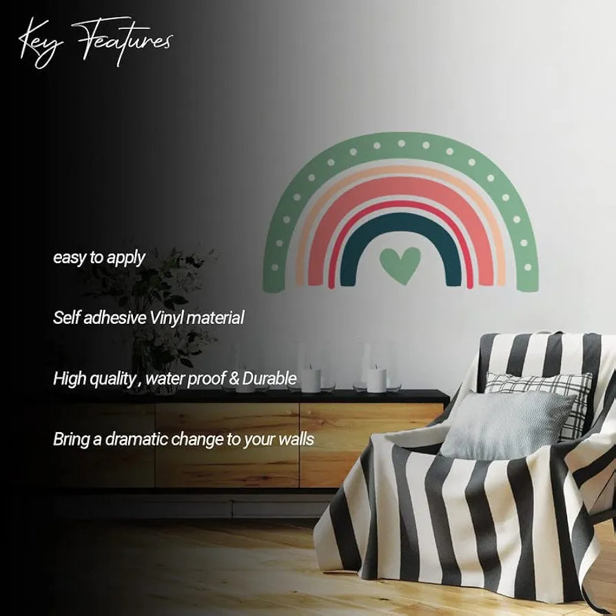 Kotart Colorful Rainbow HD Printed PVC Vinyl Wall Decals/Stickers