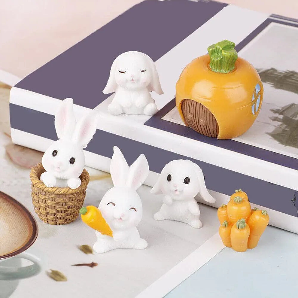 Satyam Kraft 1 Set  Resin Rabbit Miniature Figurines