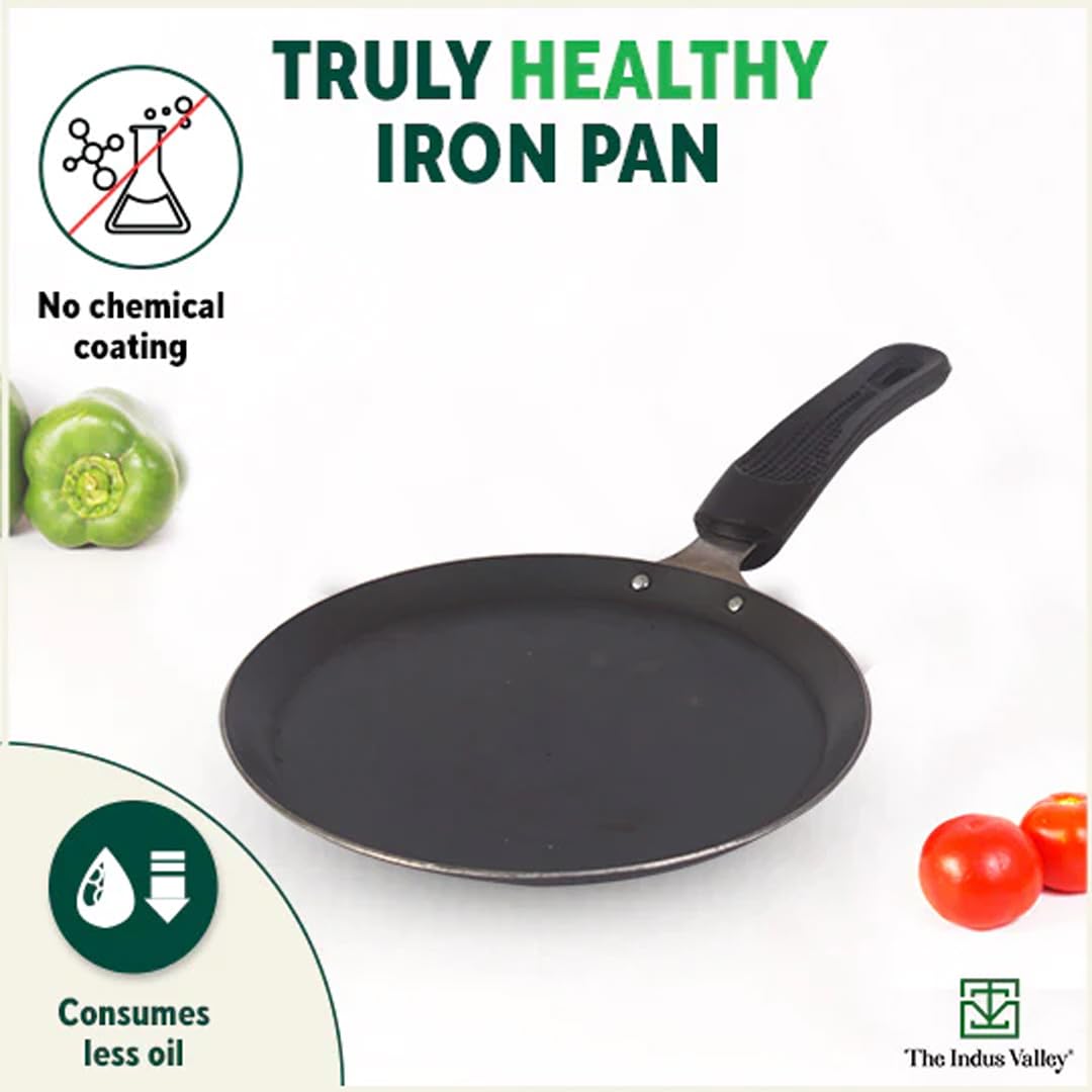 The Indus Valley Pre-Seasoned Iron Omlette Pan With Bakelite Handle