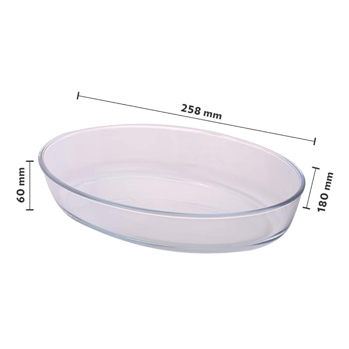 Borosil Glass Baking Dish | 1.6 Litres | Transparent | 1 Count