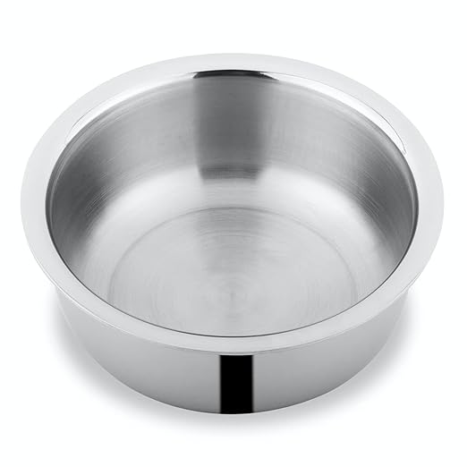 Attil Triply Stainless Steel Tope With Lid, Induction Base Tope Capacity 2 Litres | Patila With Stainless Steel Lid
