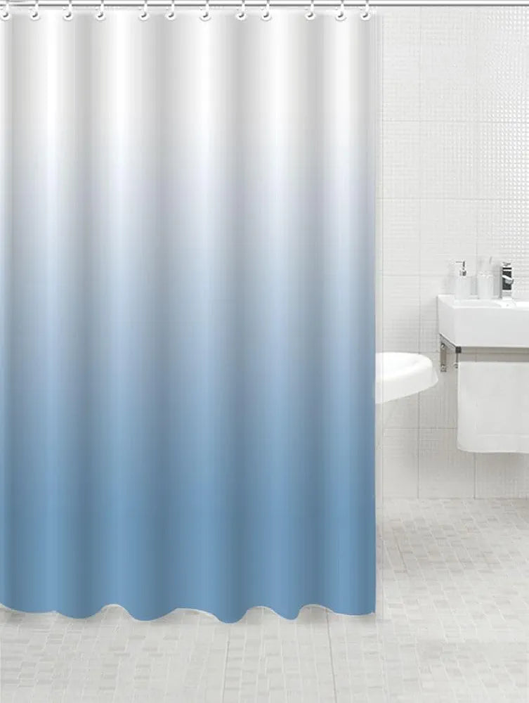 Homethreads Embrace Luxury with Our 6-Feet Long Premium Polyester Shower Curtain with 12 Hooks for a Lavish Bathroom Ambiance Blackout Stylish Splendid and Perfectly Sized Blue Colour
