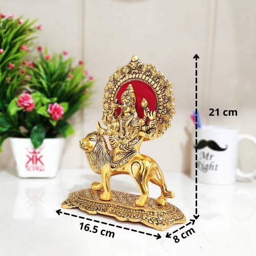 Prince Home Decor & Gifts Metal Durga Maa Statue Gold 1 Piece