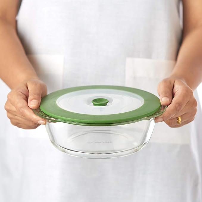 Borosil Glass Dish With Lid | 1 Piece | 1000ml | Transparent