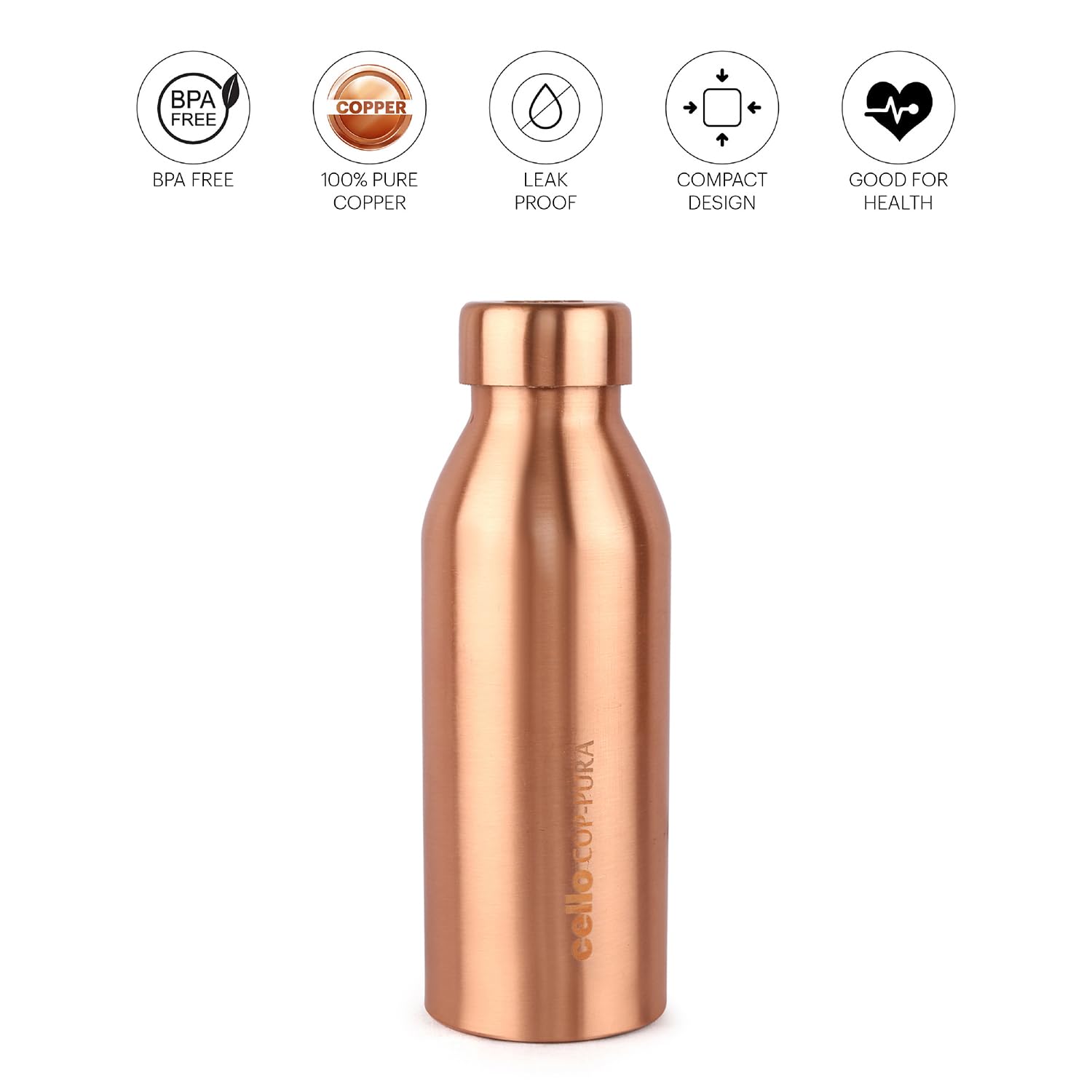 Cello Cop-pura Moksha Copper Bottle | 750 ml